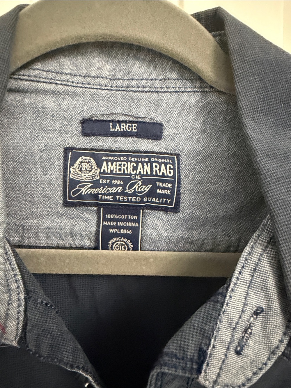 American Rag Casual Navy Men's Button-Front Shirt Jacket size Large - Picture 2 of 3